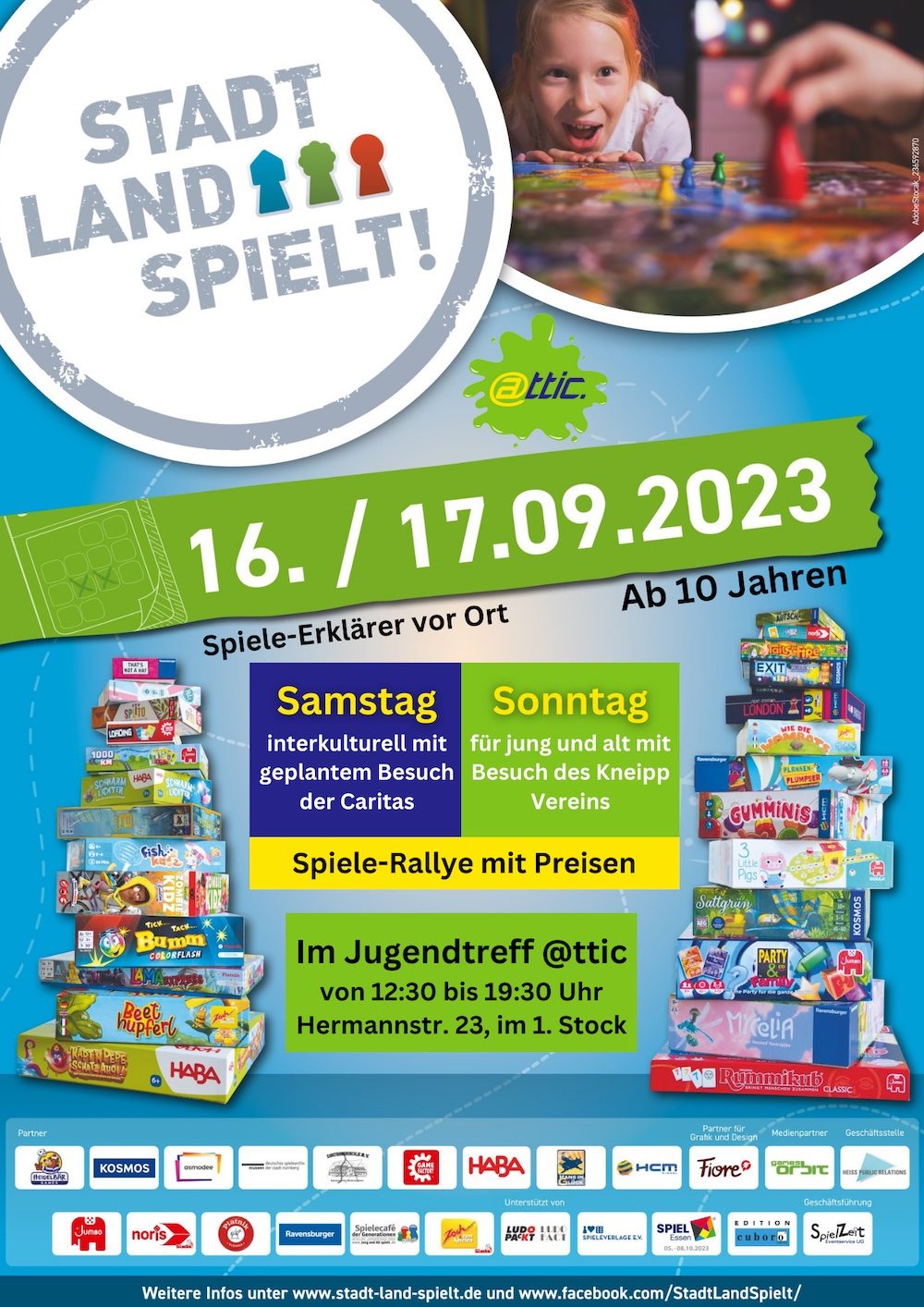 Die 11. „Tage des Gesellschaftsspiels“  –  Stadt-Land-Spielt! am 16./17. September 2023 