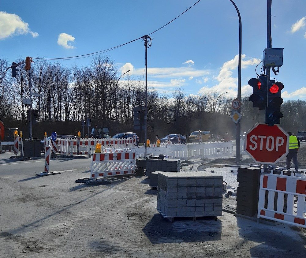 Bauarbeiten an der Kreuzung Hammer Straße / Im Hövenerort