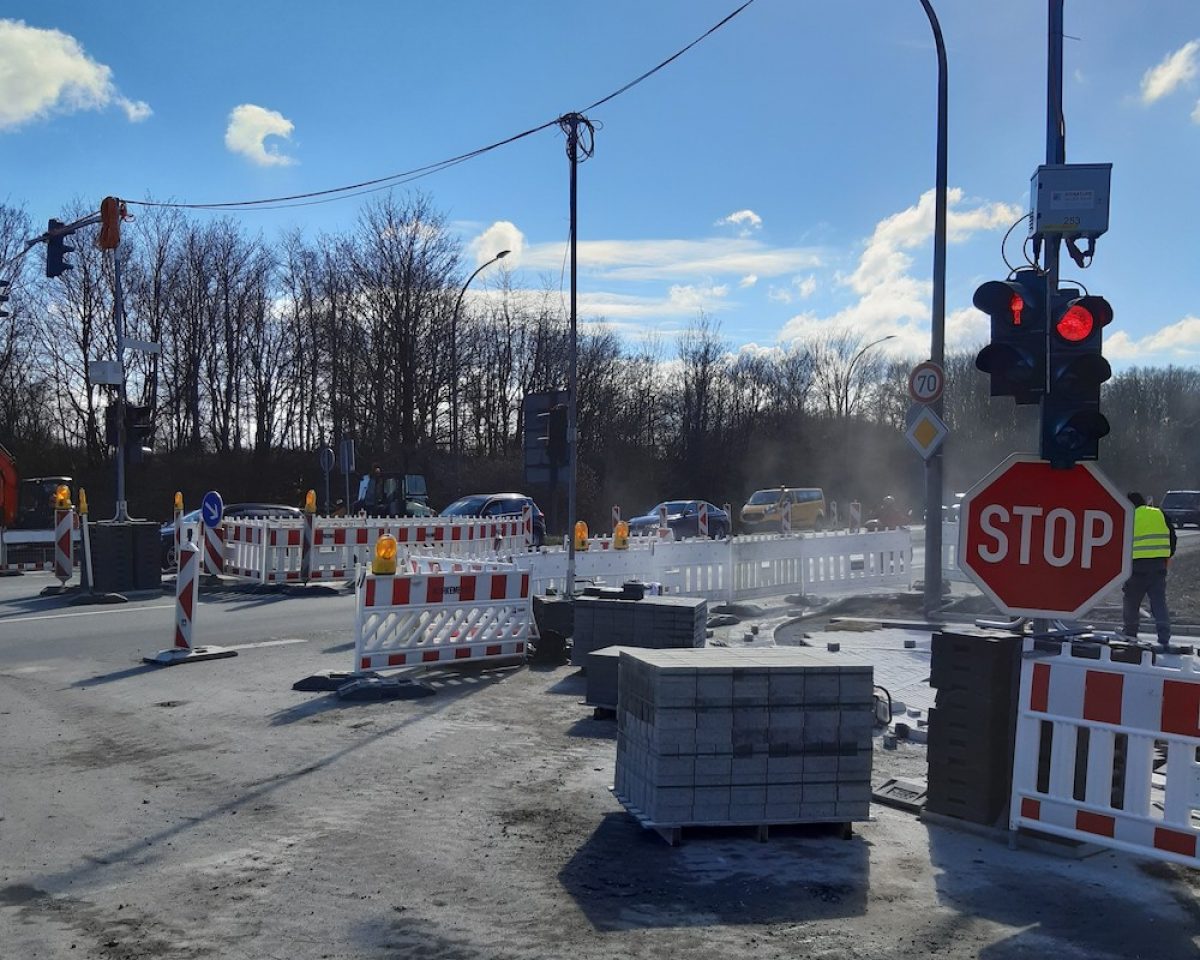 Bauarbeiten an der Kreuzung Hammer Straße / Im Hövenerort
