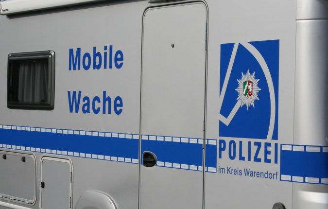 Mobile Wache der Kreispolizeibehörde im Bereich der Polizeiwache Oelde