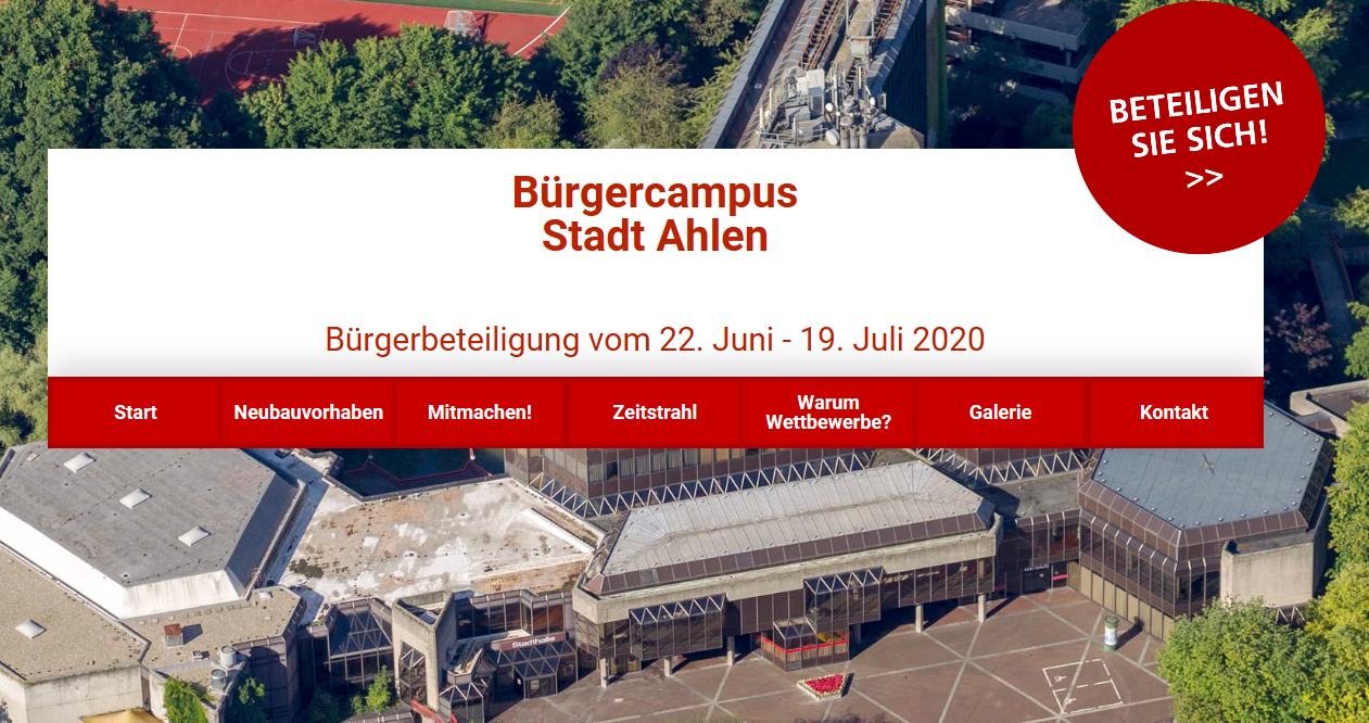 Bürgercampus der Stadt Ahlen: Erste Phase der Bürgerbeteiligung endet am Sonntag