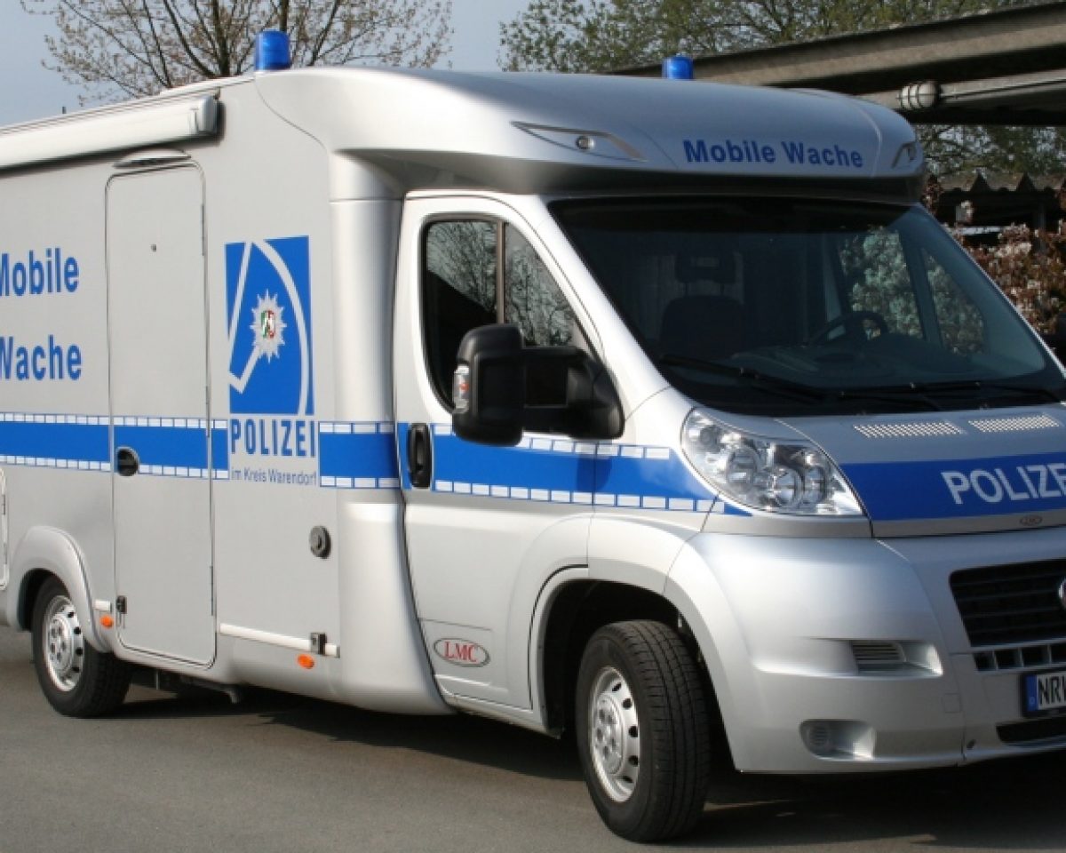 Mobile Wache der Kreispolizeibehörde im Bereich der Polizeiwache Ahlen