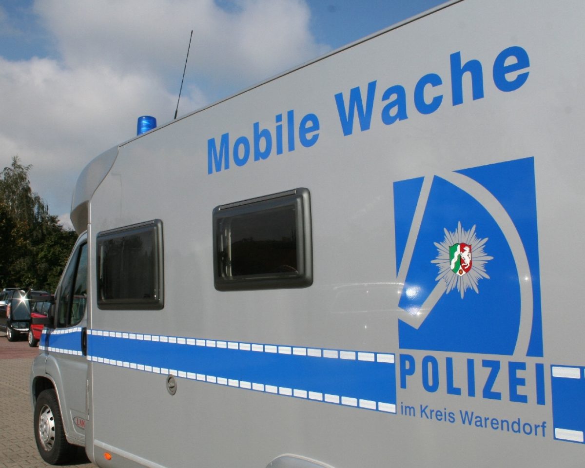 Mobile Wache der Kreispolizeibehörde im Bereich der Polizeiwache Oelde