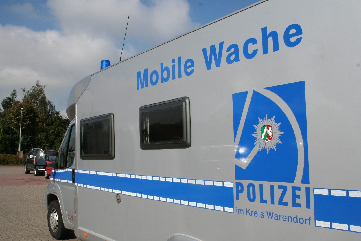 Mobile Wache der Kreispolizeibehörde im Bereich der Polizeiwache Oelde