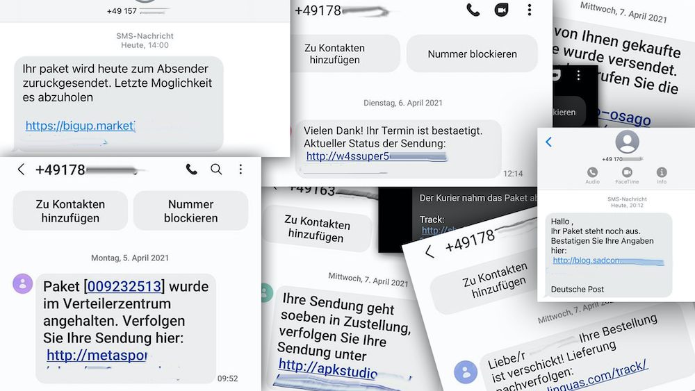 VORSICHT, ABZOCKE!  Vermeintliche Paketdient-SMS täuschen Verbraucher:innen!