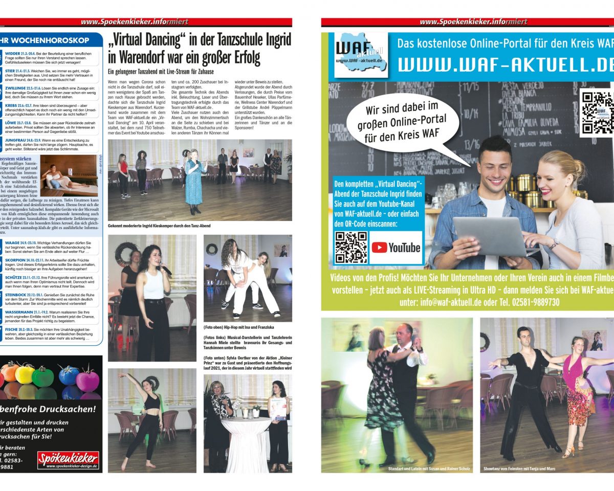 “Virtual Dancing” in der Tanzschule Ingrid war ein großer Erfolg. VIDEO & Fotostrecke